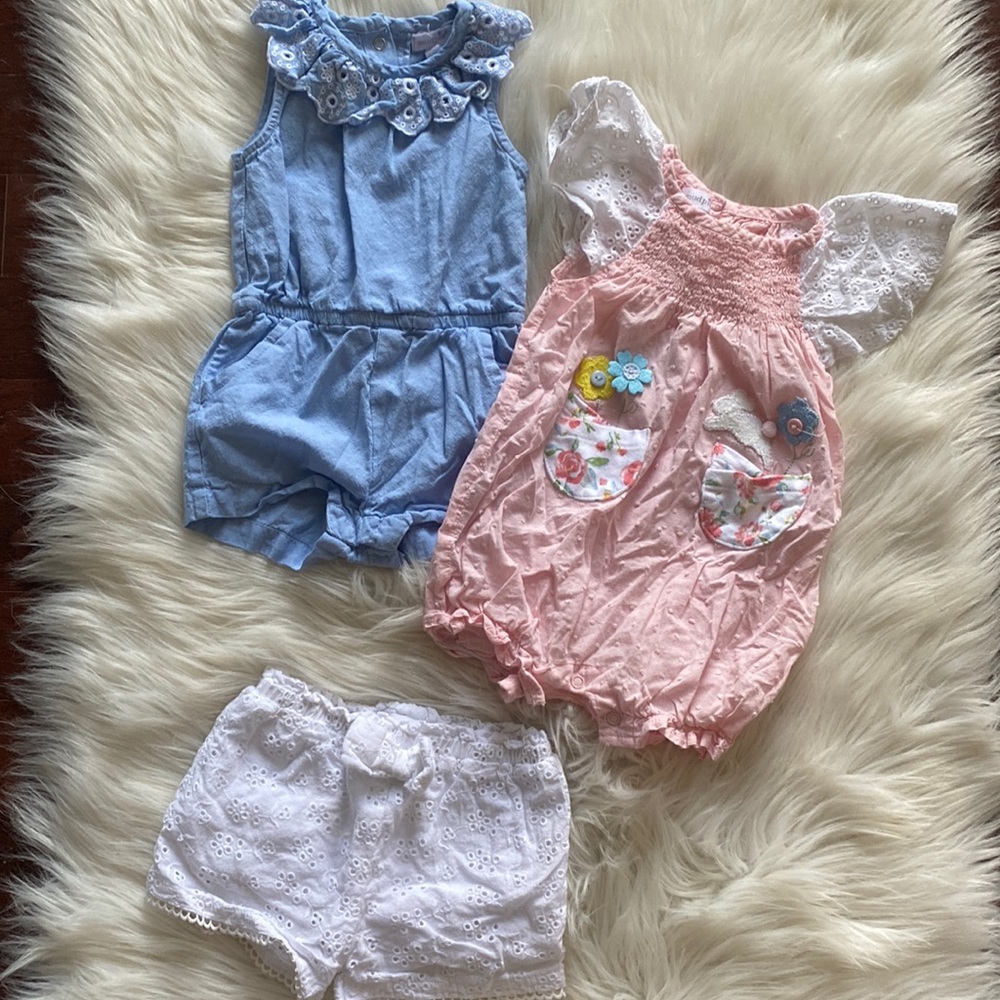 Mudpie Romper and Shorts Bundle
